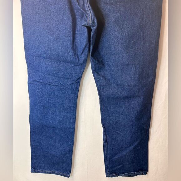 Wrangler Jeans Men’s 38X32 100%Cotton Blue Dark Wash Relaxed Fit Straight - Picture 10 of 14